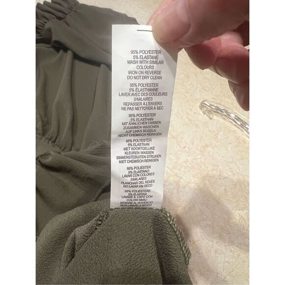 Boohoo Khaki Green Ruffle Sleeve Wrap Dress Sz 14 NWT - Picture 8 of 8